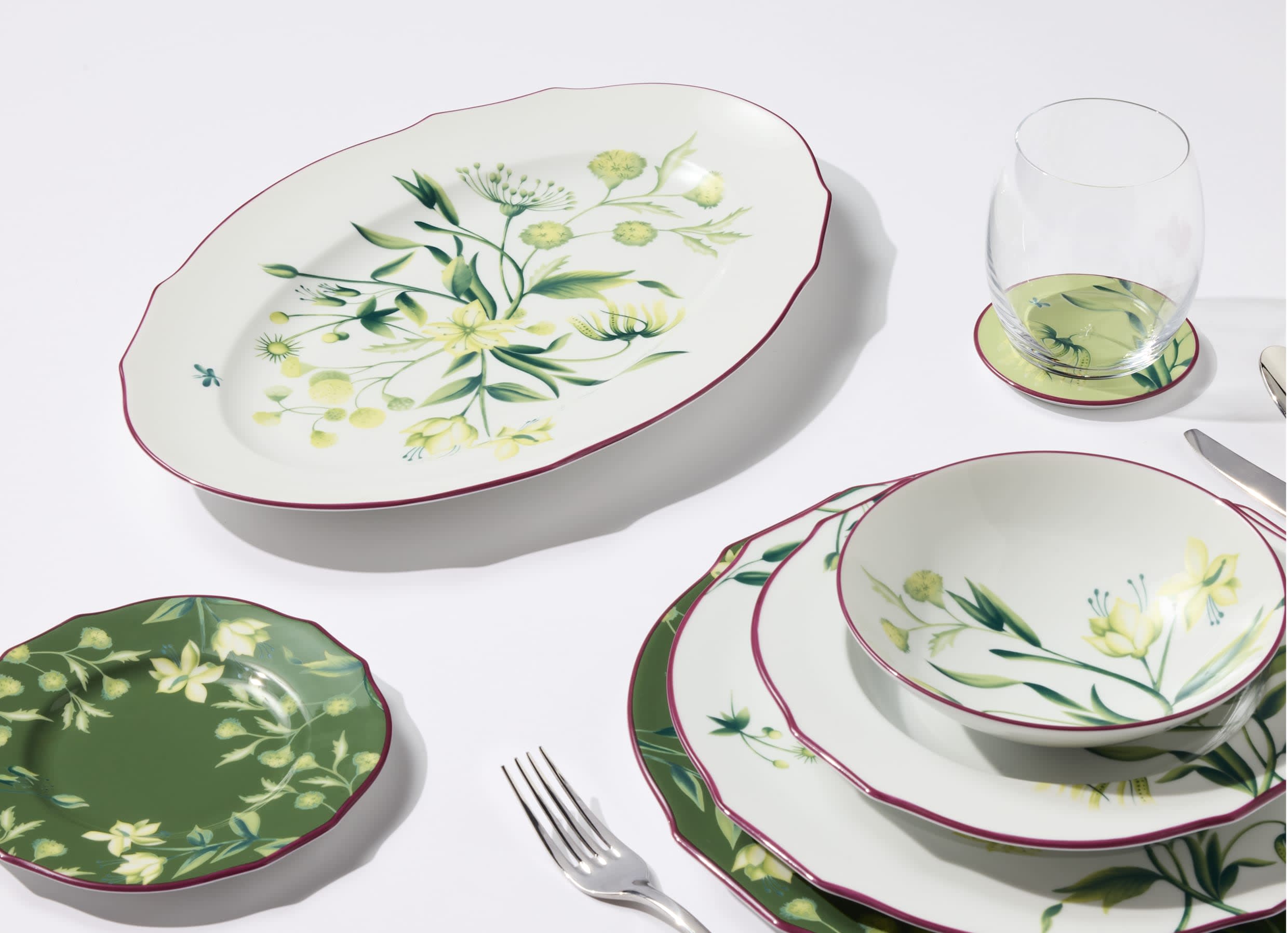 Large oval platter Acanto green | Florenza | GINORI 1735